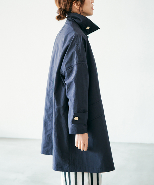 IENA（イエナ）の「《一部カラー別注》MACKINTOSH/マッキントッシュ HUMBIE MB L261HI1158BGALK（ステンカラーコート・レディース・ネイビー/ライトグレー・38/36）」の22枚目の写真