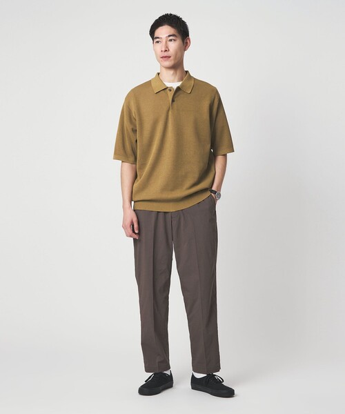 green label relaxing(グリーンレーベルリラクシング)の「BREEZY ペーパー 半袖 ポロシャツ -ハンドウォッシャブル・抗菌・通気性-(ベスト・メンズ・ダークグリーン/ネイビー/マスタード・XL/L/M/S)」の10枚目の写真