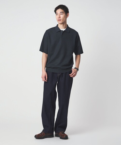 green label relaxing(グリーンレーベルリラクシング)の「BREEZY ペーパー 半袖 ポロシャツ -ハンドウォッシャブル・抗菌・通気性-(ベスト・メンズ・ダークグリーン/ネイビー/マスタード・XL/L/M/S)」の12枚目の写真