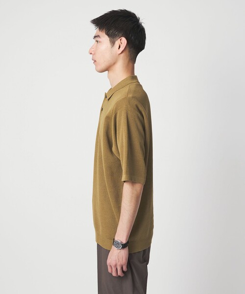 green label relaxing(グリーンレーベルリラクシング)の「BREEZY ペーパー 半袖 ポロシャツ -ハンドウォッシャブル・抗菌・通気性-(ベスト・メンズ・ダークグリーン/ネイビー/マスタード・XL/L/M/S)」の14枚目の写真