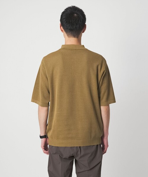 green label relaxing(グリーンレーベルリラクシング)の「BREEZY ペーパー 半袖 ポロシャツ -ハンドウォッシャブル・抗菌・通気性-(ベスト・メンズ・ダークグリーン/ネイビー/マスタード・XL/L/M/S)」の15枚目の写真