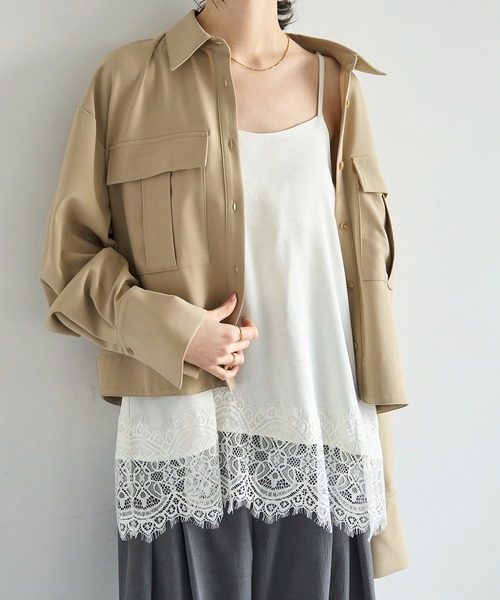 meilmada（メイルマダ）の「レースサテンキャミソール（キャミソール・レディース・ブラック/アイボリー・FREE）」の2枚目の写真