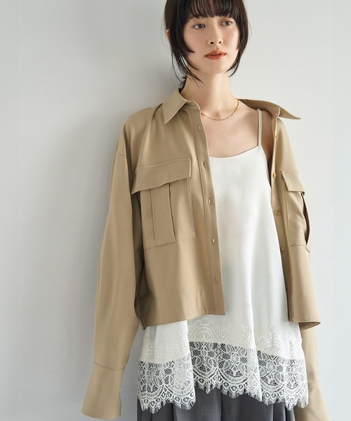 meilmada（メイルマダ）の「レースサテンキャミソール（キャミソール・レディース・ブラック/アイボリー・FREE）」の3枚目の写真