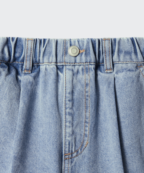 MUSINSA STANDARD KIDS（ムシンサスタンダードキッズ）の「ワンタックワイドデニムショーツ [ライトインディゴ]（その他パンツ・レディース・その他・110/120/130/140/150/160/100）」の5枚目の写真