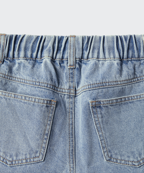 MUSINSA STANDARD KIDS（ムシンサスタンダードキッズ）の「ワンタックワイドデニムショーツ [ライトインディゴ]（その他パンツ・レディース・その他・110/120/130/140/150/160/100）」の6枚目の写真