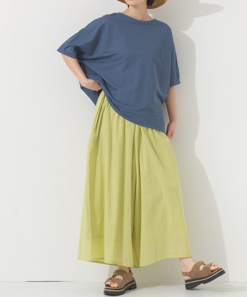 OMNES（オムネス）の「コットンボイルギャザーワイドパンツ（その他パンツ・レディース・レッド/イエロー/ブルー系その他/オリーブ/ブラック/ブルー・FREE）」の5枚目の写真