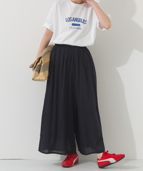 OMNES（オムネス）の「コットンボイルギャザーワイドパンツ（その他パンツ・レディース・レッド/イエロー/ブルー系その他/オリーブ/ブラック/ブルー・FREE）」の8枚目の写真