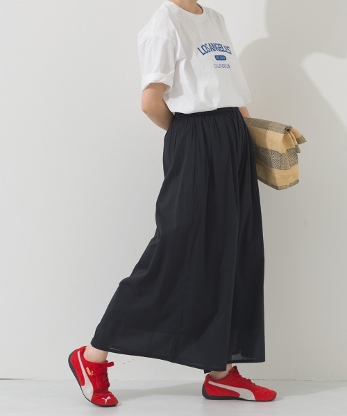 OMNES（オムネス）の「コットンボイルギャザーワイドパンツ（その他パンツ・レディース・レッド/イエロー/ブルー系その他/オリーブ/ブラック/ブルー・FREE）」の10枚目の写真