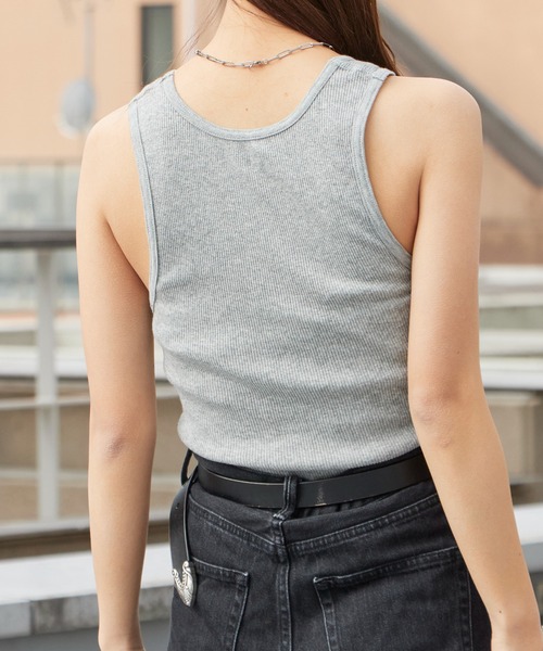 HANES（ヘインズ）の「Hanes/ヘインズ 2P Pack A-Shirt 2枚入りパック リブタンクトップ 2026年春夏（タンクトップ・メンズ・その他/ブラック/ヘザーグレー/ホワイト・S/M/L）」の4枚目の写真