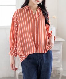 clear（クリア）の「バックスピンドル裾タック七分袖ブラウス[オフィスカジュアル 着回し抜群 大人]（シャツ/ブラウス）」