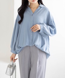 CLEAR BASIC（クリアベーシック）の「バックスピンドル裾タック七分袖ブラウス[オフィスカジュアル 着回し抜群 大人]≪新作≫（シャツ/ブラウス）」