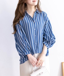 CLEAR BASIC | バックスピンドル裾タック七分袖ブラウス[オフィスカジュアル 着回し抜群 大人]≪新作≫(シャツ/ブラウス)
