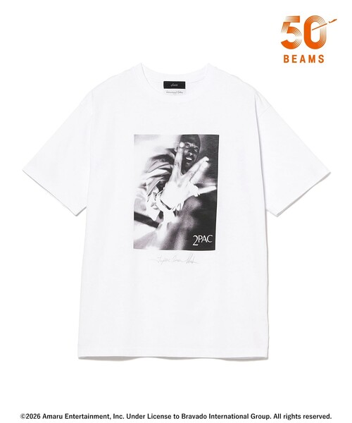 International Gallery BEAMS(インターナショナルギャラリービームス)の「【別注】U/MUSIC × IG / 2PAC グラフィック Tシャツ(Tシャツ/カットソー・メンズ・ホワイト・SMALL/MEDIUM/LARGE/X-LARGE)」の2枚目の写真