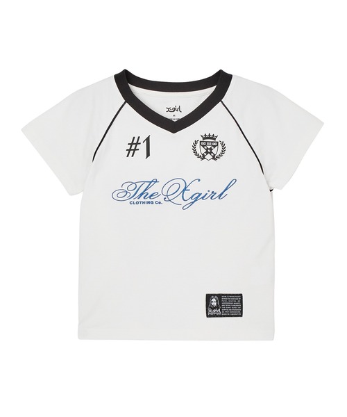 X-girl（エックスガール）の「THE X-GIRL UNIFORM S/S BABY TEE（Tシャツ/カットソー・レディース・ブラック/ホワイト/レッド・S/M）」の6枚目の写真