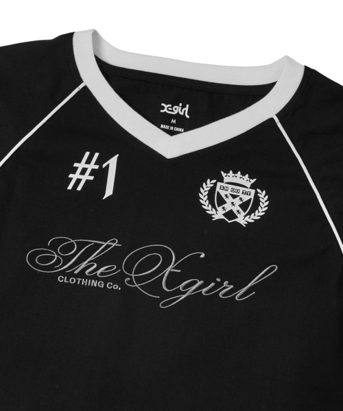 X-girl（エックスガール）の「THE X-GIRL UNIFORM S/S BABY TEE（Tシャツ/カットソー・レディース・ブラック/ホワイト/レッド・S/M）」の8枚目の写真