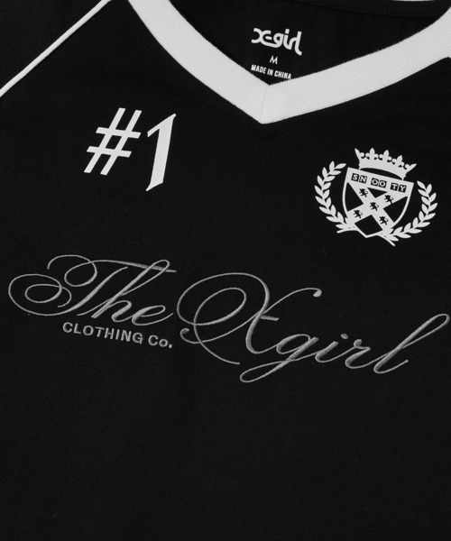 X-girl（エックスガール）の「THE X-GIRL UNIFORM S/S BABY TEE（Tシャツ/カットソー・レディース・ブラック/ホワイト/レッド・S/M）」の9枚目の写真