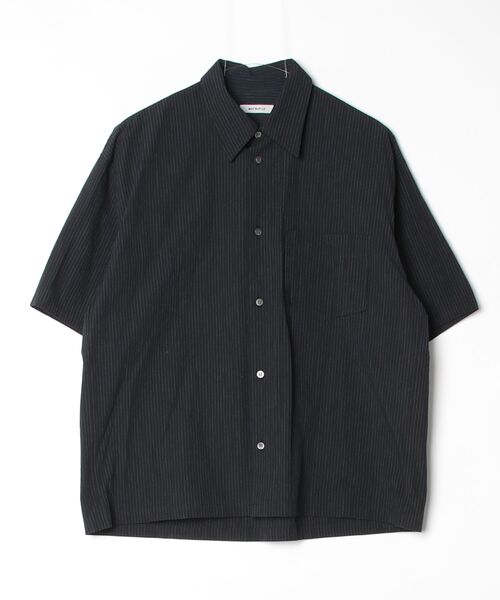 MATSUFUJI(マツフジ)の「【MATSUFUJI】 Striped Utility SS Shirt(シャツ/ブラウス・メンズ・ブラック/オフホワイト・3/4)」の12枚目の写真