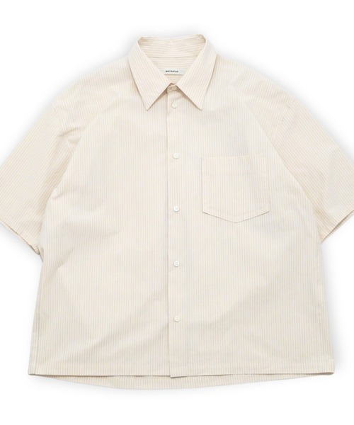MATSUFUJI(マツフジ)の「【MATSUFUJI】 Striped Utility SS Shirt(シャツ/ブラウス・メンズ・ブラック/オフホワイト・3/4)」の14枚目の写真