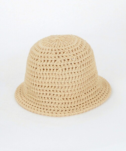 green label relaxing(グリーンレーベルリラクシング)の「スカシ柄 ハット / HAT / キッズ(ハット・キッズ・ナチュラル/ベージュ・FREE(54-56cm))」の1枚目の写真