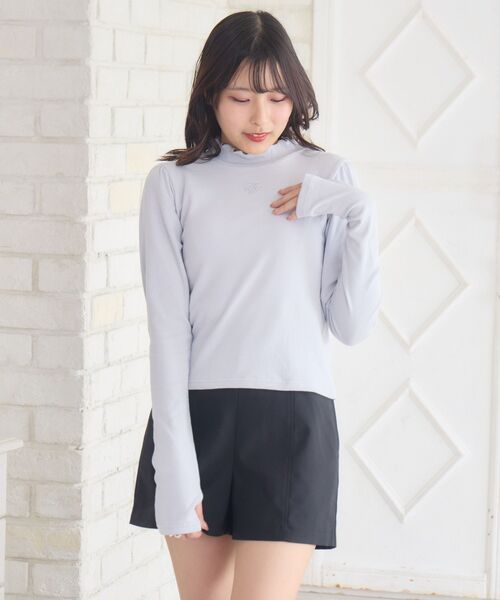 ems excite(エムズエキサイト)の「テレコインナーCT(Tシャツ/カットソー・レディース・ダークグレー/オフホワイト/ブラック/ブルー・FREE)」の15枚目の写真