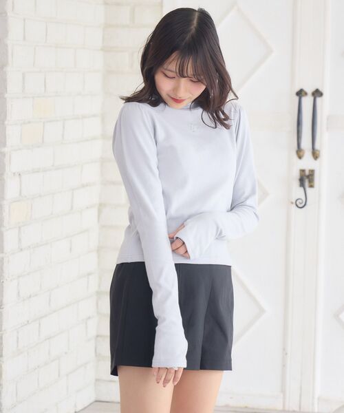 ems excite(エムズエキサイト)の「テレコインナーCT(Tシャツ/カットソー・レディース・ダークグレー/オフホワイト/ブラック/ブルー・FREE)」の18枚目の写真
