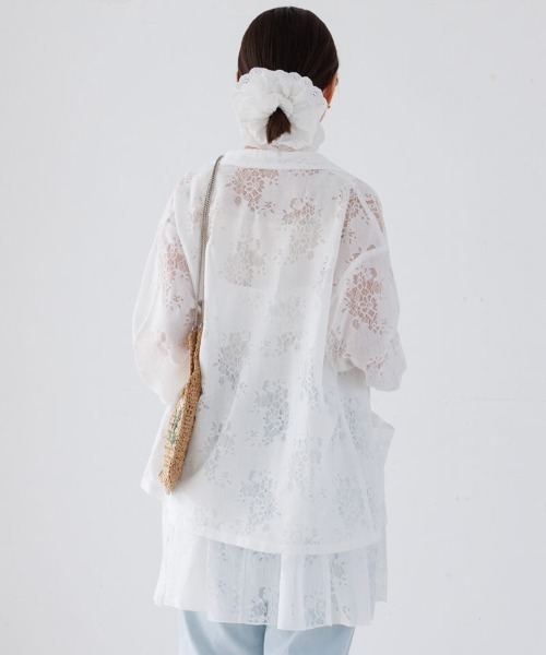 flower(フラワー)の「フラワーリングジャケット(テーラードジャケット・レディース・ブラック/アイボリー・FREE)」の4枚目の写真