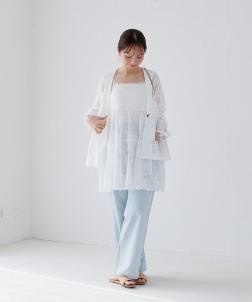 flower(フラワー)の「フラワーリングジャケット(テーラードジャケット・レディース・ブラック/アイボリー・FREE)」の5枚目の写真