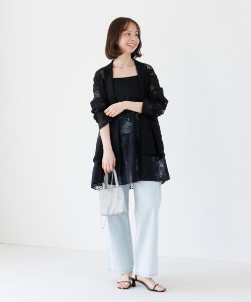 flower(フラワー)の「フラワーリングジャケット(テーラードジャケット・レディース・ブラック/アイボリー・FREE)」の15枚目の写真