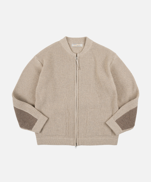 ULTRA HEAVYWEIGHT ZIP UP CARDIGAN _ OATMEAL