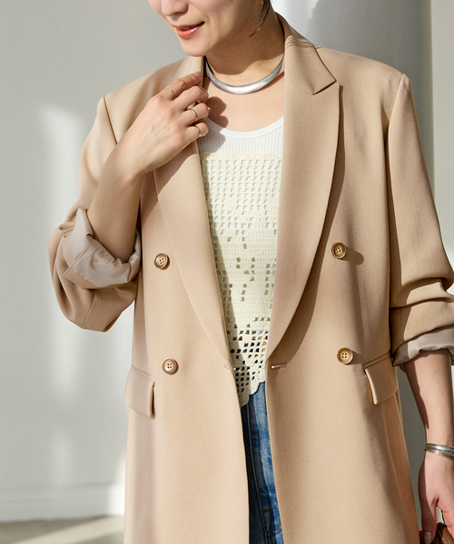 JOURNAL STANDARD(ジャーナルスタンダード)の「《追加3》ライクストレッチジャケット(テーラードジャケット・レディース・ブラック/チャコールグレー/ベージュ・36/38)」の4枚目の写真