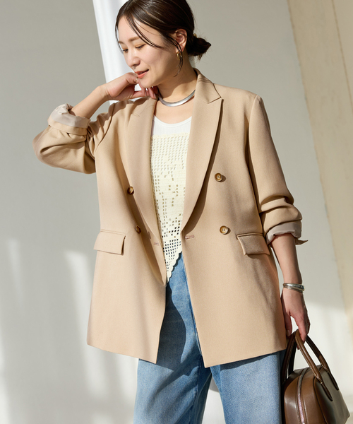 JOURNAL STANDARD(ジャーナルスタンダード)の「《追加3》ライクストレッチジャケット(テーラードジャケット・レディース・ブラック/チャコールグレー/ベージュ・36/38)」の5枚目の写真