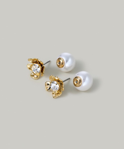 Jolie Toujours（ジョリトゥジュール）の「ブロッサムパールキャッチピアス（ピアス（両耳用）・レディース・ゴールド・FREE）」の4枚目の写真