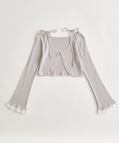 OLIVE des OLIVE（オリーブデオリーブ）の「2026　ボレロ（カーディガン/ボレロ・レディース・ブラック/サックスブルー/オフホワイト・FREE）」の3枚目の写真