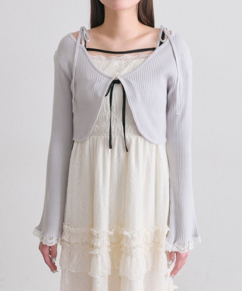 OLIVE des OLIVE（オリーブデオリーブ）の「2026　ボレロ（カーディガン/ボレロ・レディース・ブラック/サックスブルー/オフホワイト・FREE）」の4枚目の写真