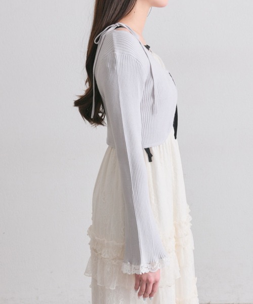 OLIVE des OLIVE（オリーブデオリーブ）の「2026　ボレロ（カーディガン/ボレロ・レディース・ブラック/サックスブルー/オフホワイト・FREE）」の5枚目の写真