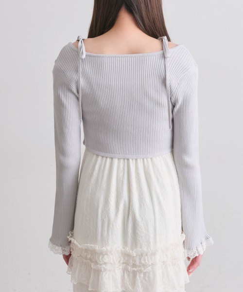 OLIVE des OLIVE（オリーブデオリーブ）の「2026　ボレロ（カーディガン/ボレロ・レディース・ブラック/サックスブルー/オフホワイト・FREE）」の6枚目の写真