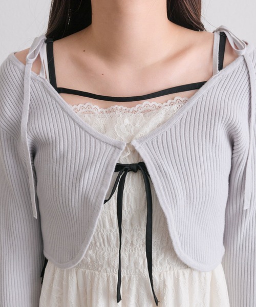 OLIVE des OLIVE（オリーブデオリーブ）の「2026　ボレロ（カーディガン/ボレロ・レディース・ブラック/サックスブルー/オフホワイト・FREE）」の7枚目の写真