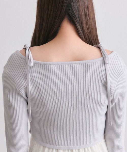 OLIVE des OLIVE（オリーブデオリーブ）の「2026　ボレロ（カーディガン/ボレロ・レディース・ブラック/サックスブルー/オフホワイト・FREE）」の8枚目の写真