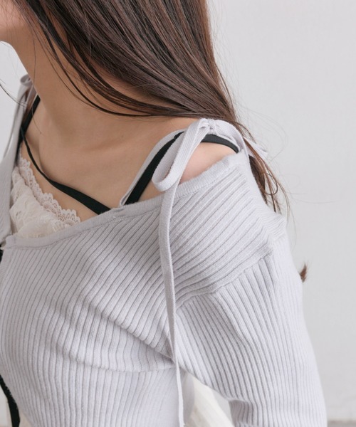 OLIVE des OLIVE（オリーブデオリーブ）の「2026　ボレロ（カーディガン/ボレロ・レディース・ブラック/サックスブルー/オフホワイト・FREE）」の9枚目の写真