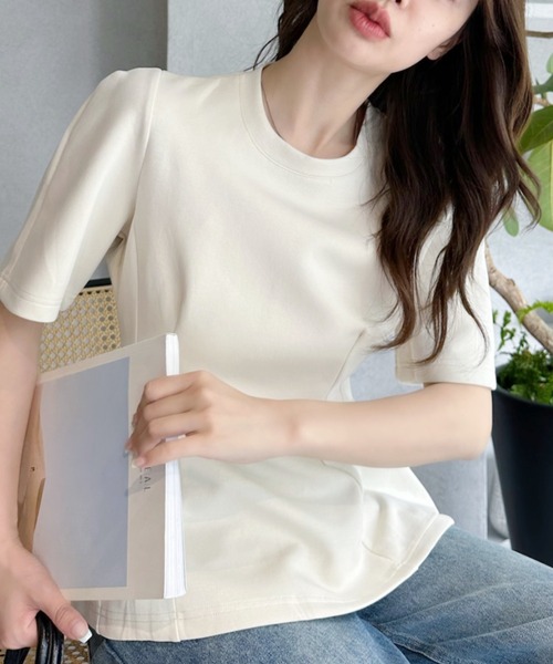 Ada.（エイダ）の「半袖 ペプラム トップス（Tシャツ/カットソー・レディース・アイボリー/ブラック/ブラウン・FREE）」の16枚目の写真