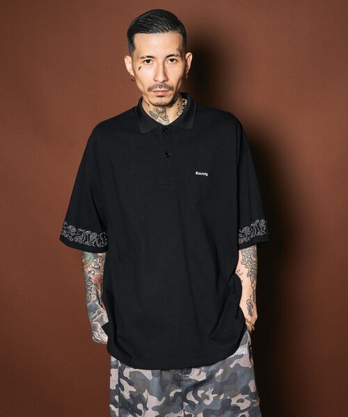 Subciety(サブサエティ)の「Sleeve embroidery polo shirt(ポロシャツ・メンズ・ブラック/ネイビー/チャコール/ホワイト・SMALL/X-LARGE/LARGE/MEDIUM)」の17枚目の写真