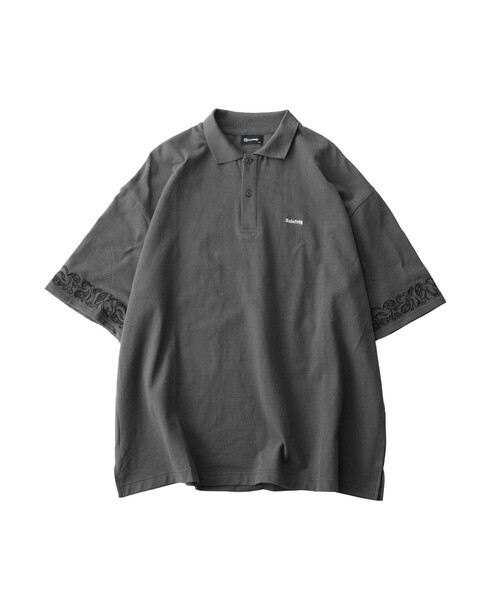 Subciety(サブサエティ)の「Sleeve embroidery polo shirt(ポロシャツ・メンズ・ブラック/ネイビー/チャコール/ホワイト・SMALL/X-LARGE/LARGE/MEDIUM)」の18枚目の写真
