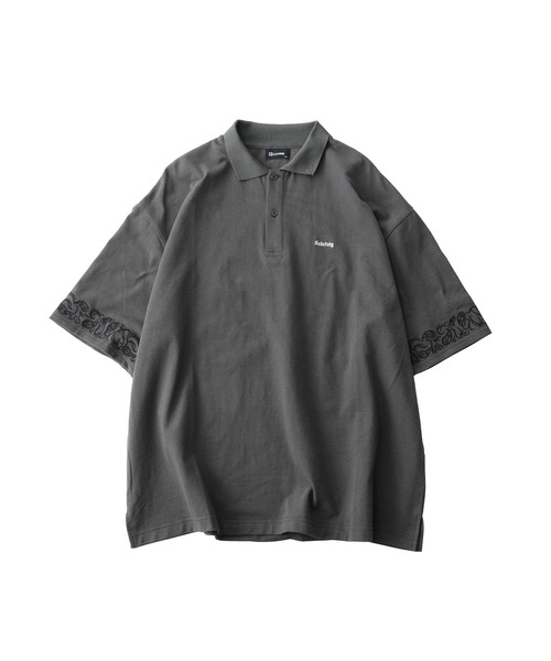 Subciety(サブサエティ)の「Sleeve embroidery polo shirt(ポロシャツ・メンズ・ブラック/ネイビー/チャコール/ホワイト・SMALL/X-LARGE/LARGE/MEDIUM)」の7枚目の写真