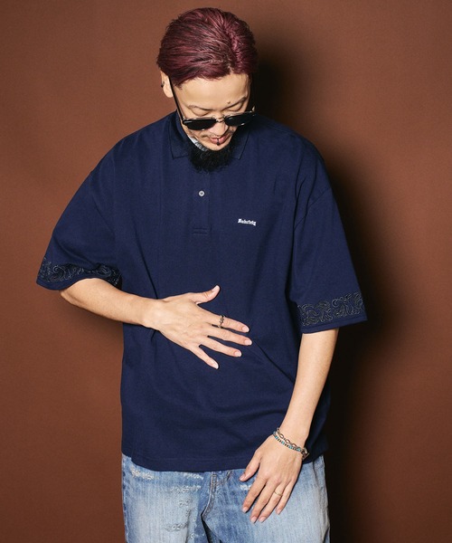 Subciety(サブサエティ)の「Sleeve embroidery polo shirt(ポロシャツ・メンズ・ブラック/ネイビー/チャコール/ホワイト・SMALL/X-LARGE/LARGE/MEDIUM)」の15枚目の写真