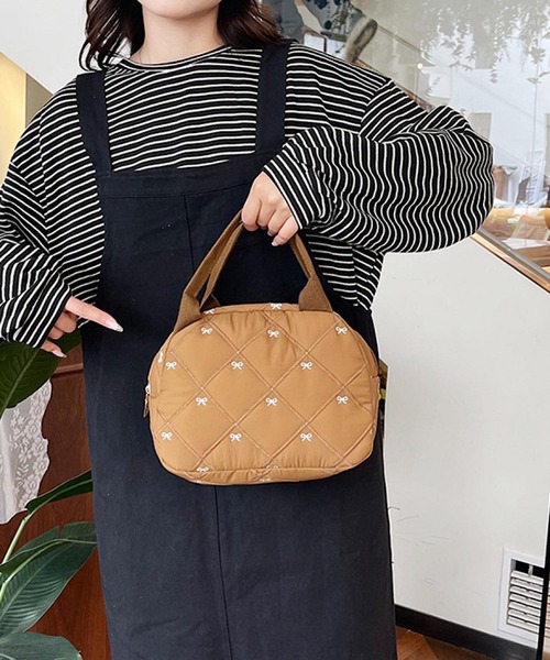 VIBGYOR(ヴィブジョー)の「Mignonjour/リボンキルティングミニバッグ M2907(ハンドバッグ・レディース・ブラック/ブラウン/ピンク/ホワイト・FREE)」の9枚目の写真