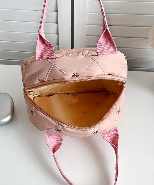 VIBGYOR(ヴィブジョー)の「Mignonjour/リボンキルティングミニバッグ M2907(ハンドバッグ・レディース・ブラック/ブラウン/ピンク/ホワイト・FREE)」の12枚目の写真