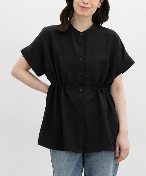 Honeys(ハニーズ)の「ウエストドロストブラウス(シャツ/ブラウス・レディース・ブラック/ベージュ/アイボリー/レッド・S/M/LL/L)」の3枚目の写真
