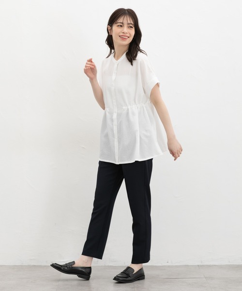 Honeys(ハニーズ)の「ウエストドロストブラウス(シャツ/ブラウス・レディース・ブラック/ベージュ/アイボリー/レッド・S/M/LL/L)」の5枚目の写真