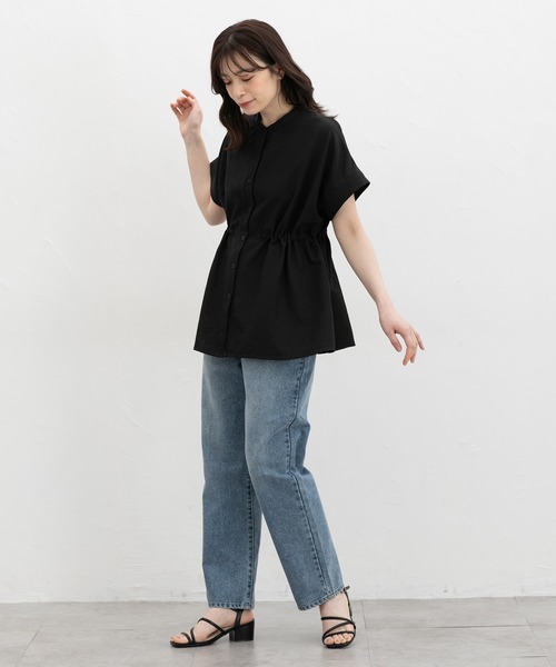 Honeys(ハニーズ)の「ウエストドロストブラウス(シャツ/ブラウス・レディース・ブラック/ベージュ/アイボリー/レッド・S/M/LL/L)」の7枚目の写真