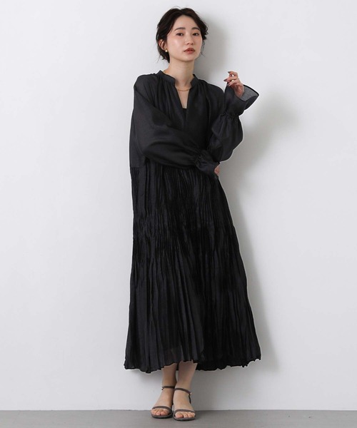 Gready Brilliant(グレディブリリアン)の「LUオーガンティアードワンピ(ワンピース・レディース・ネイビー/モカ・38)」の18枚目の写真